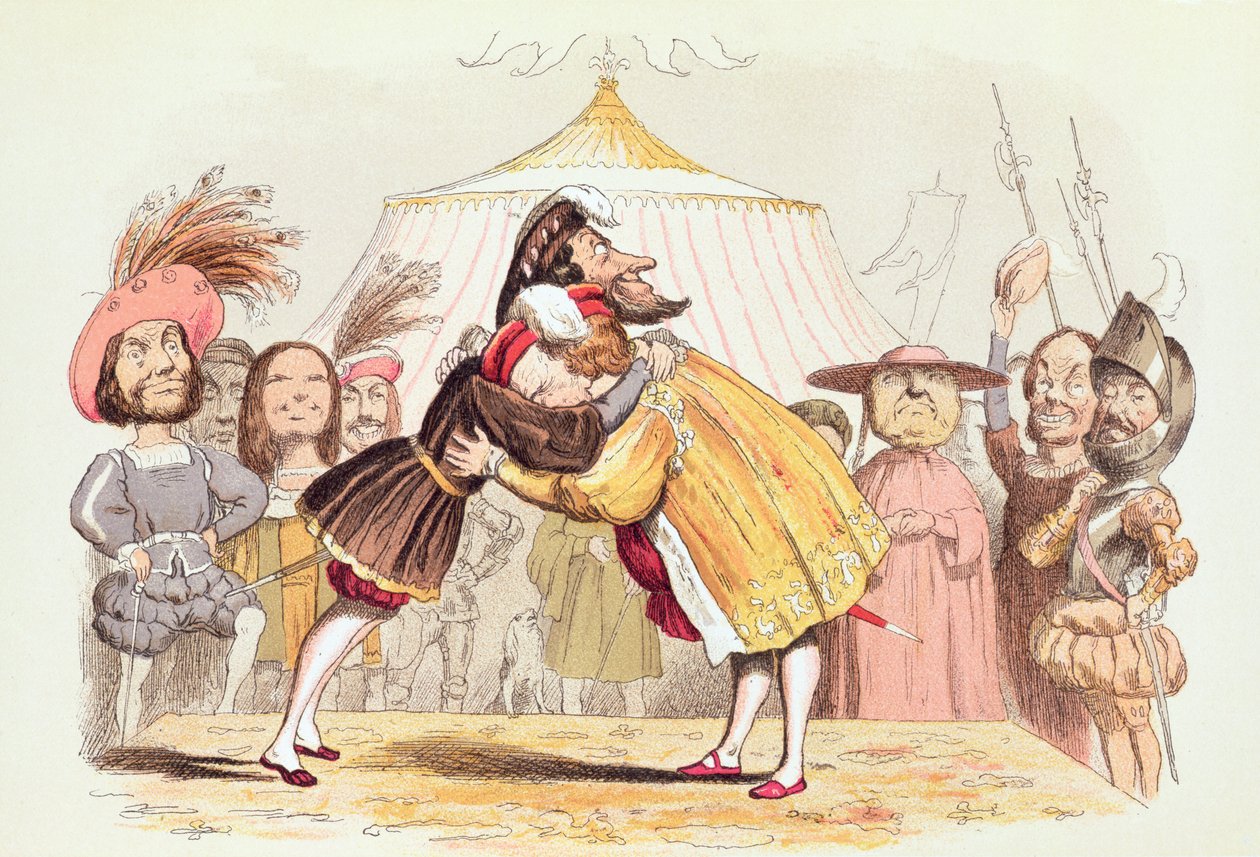 Henry VIII (1491-1547) and Francis I of France (1494-1547) at the Field of the Cloth of Gold by Richard Doyle