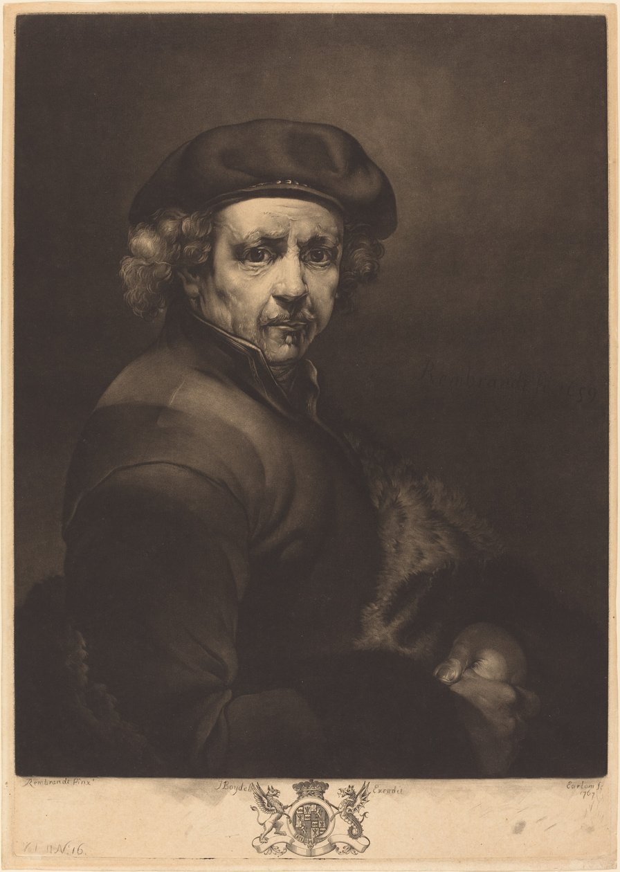 Rembrandt, Self-Portrait by Richard Earlom after Rembrandt van Rijn