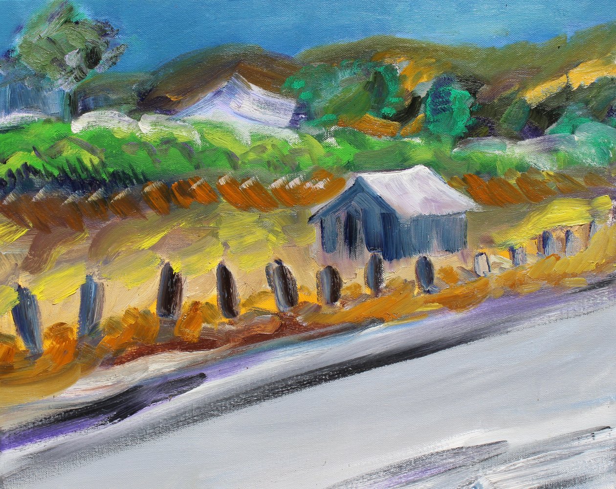 Shed by the Highway, 2017 by Richard Fox