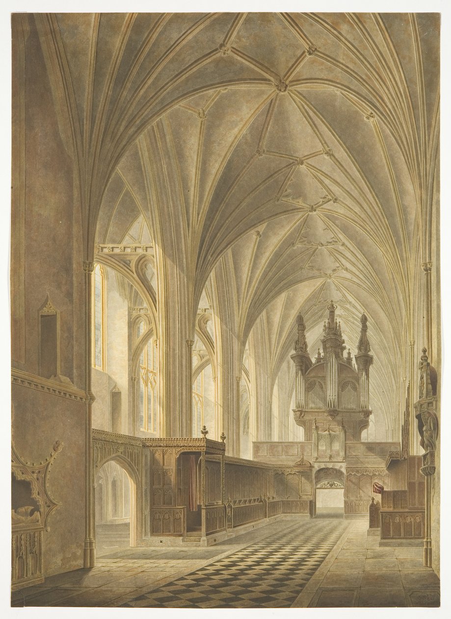 The Choir of Bristol Cathedral, Looking West by Richard G. Reeve