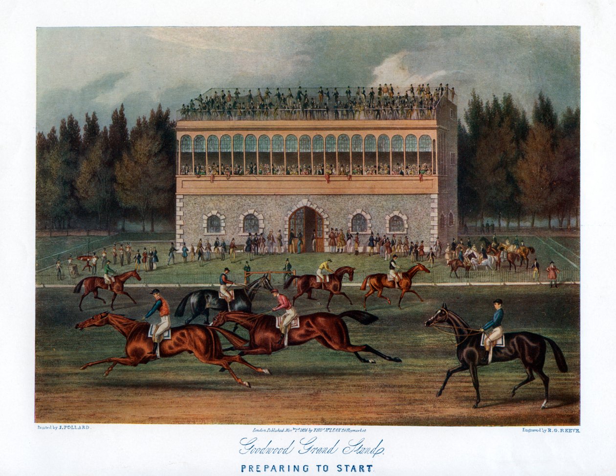 Goodwood Grand Stand, Preparing to Start, 1836 by Richard Gibson Reeve