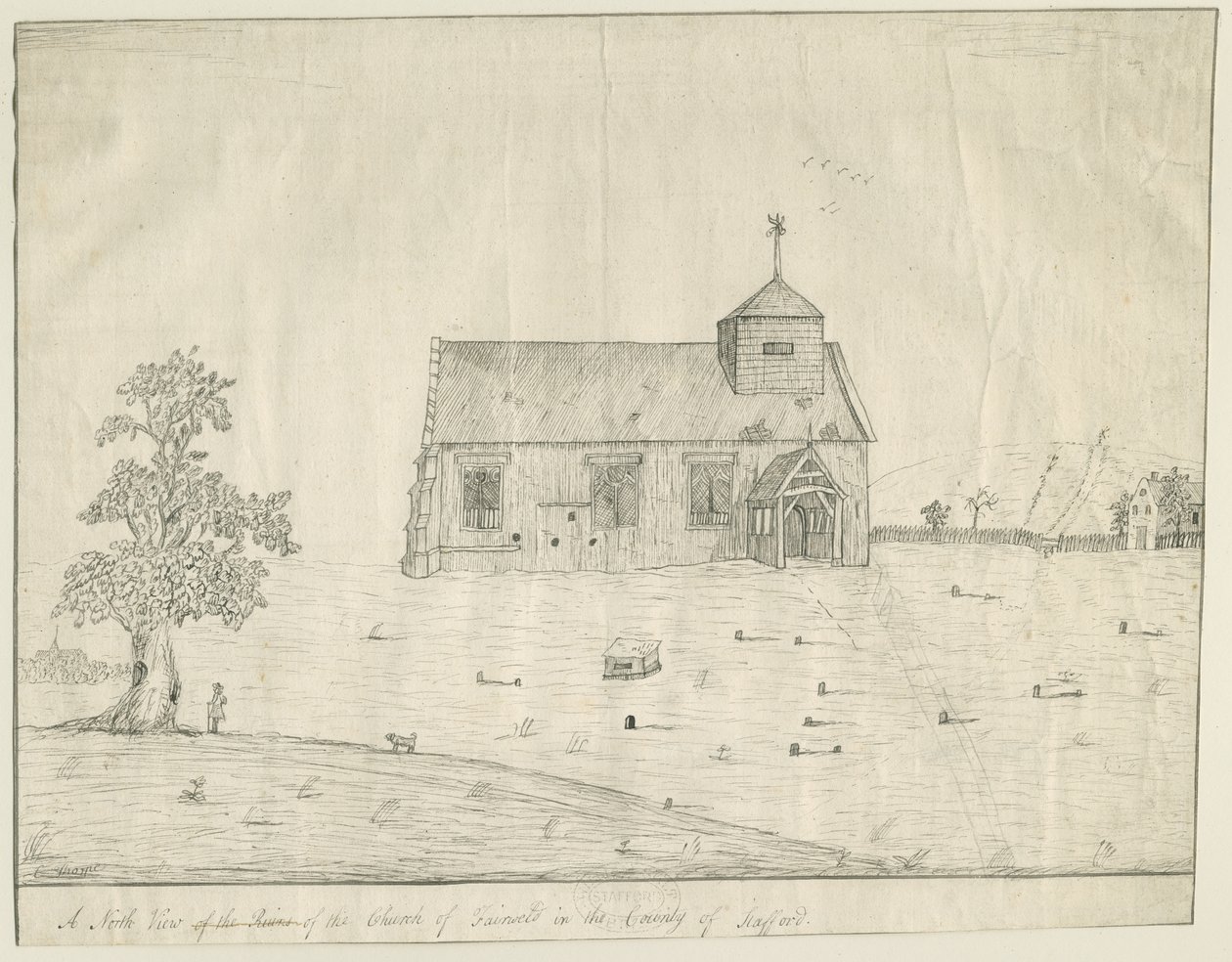 Farewell Church (pen drawing) by Richard Greene
