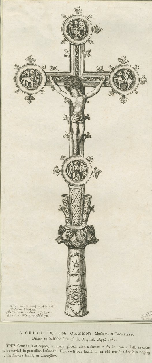 Lichfield - Crucifix: etching by Richard Greene