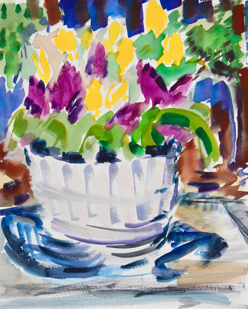 Flowers in a Barrel by Richard H. Fox
