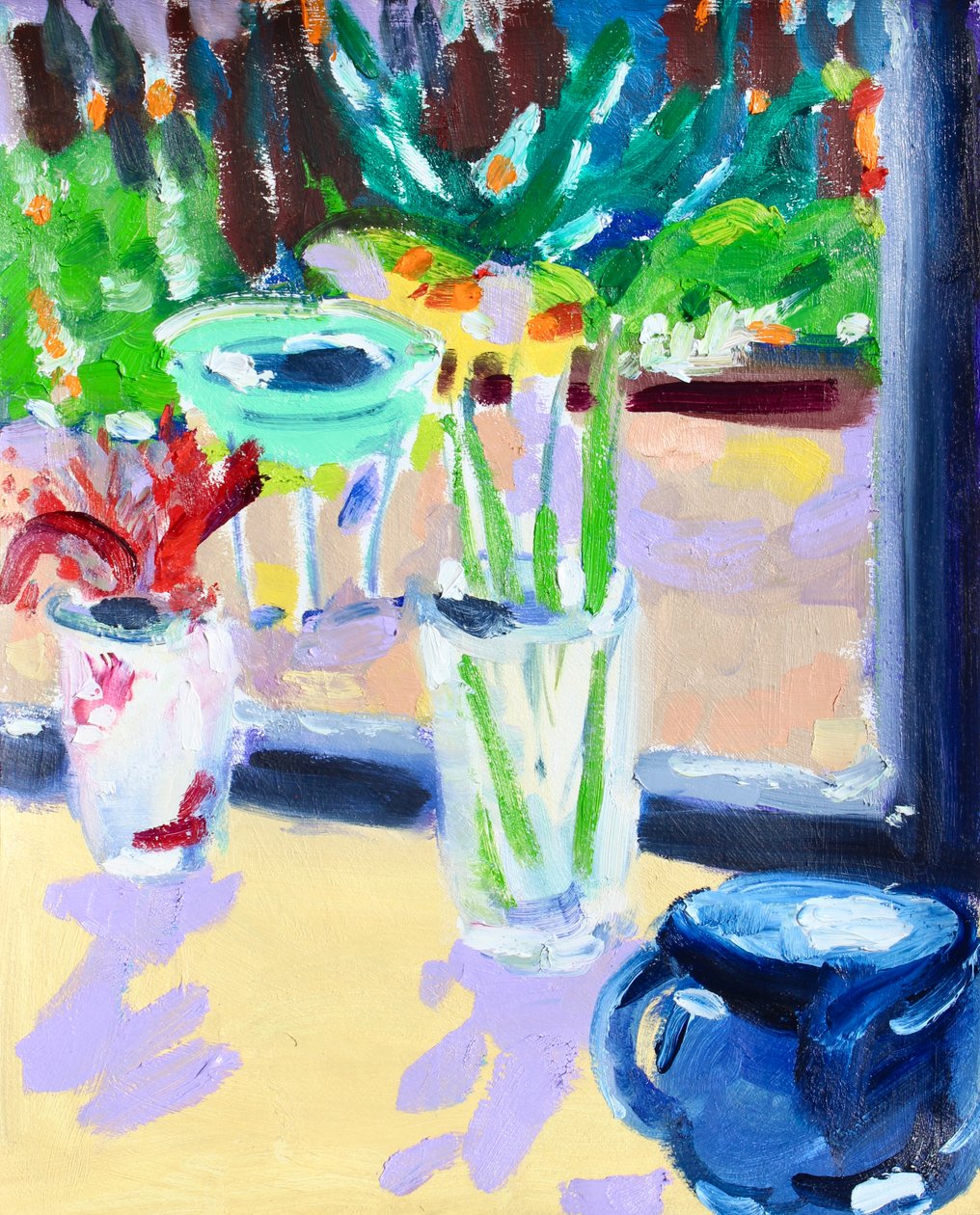 Still Life with Bird Bath by Richard H. Fox