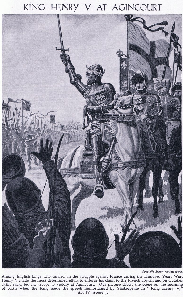 King Henry at Agincourt 1415 AD by Richard Henry Brock