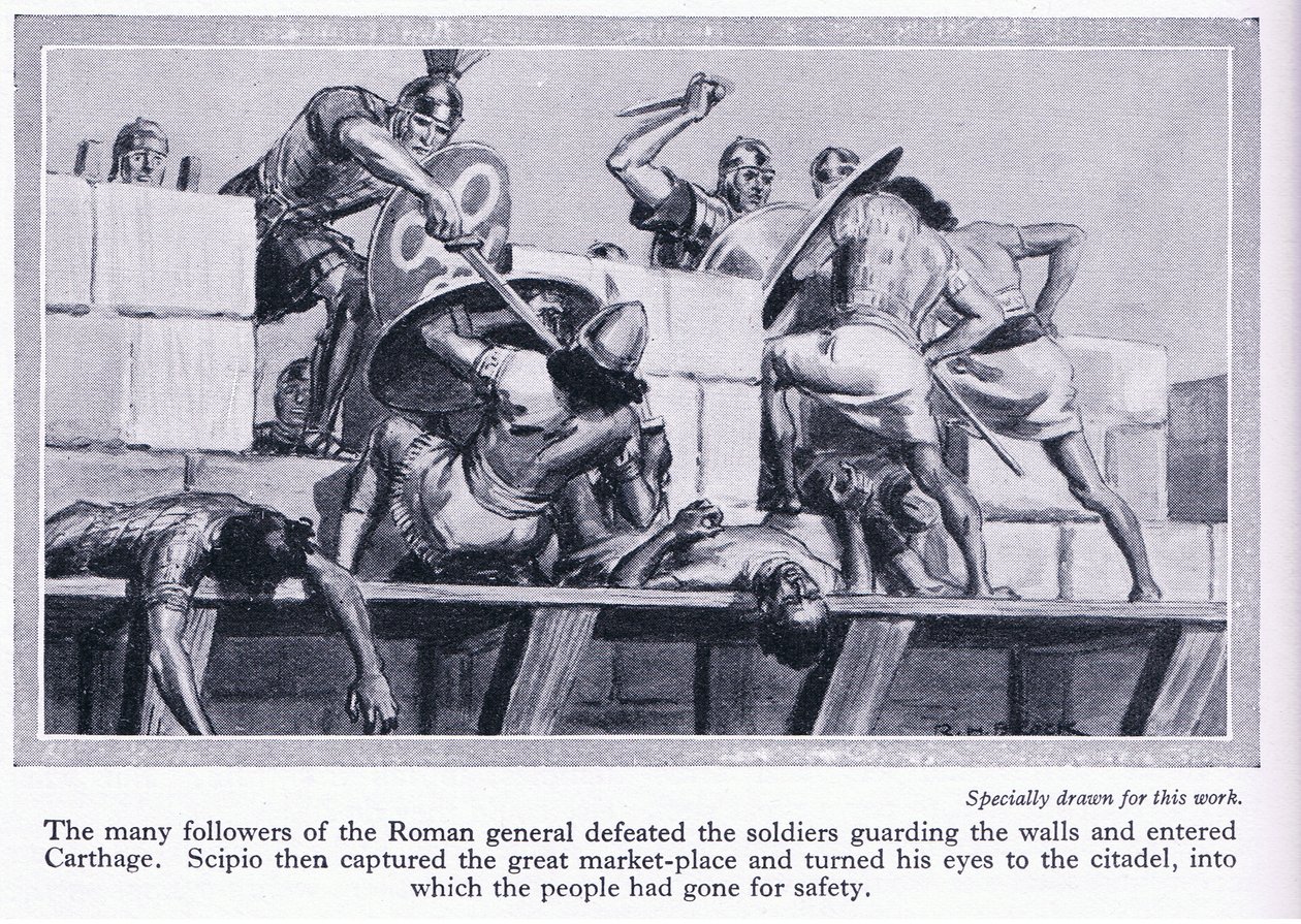 The Siege of Carthage 146 BC. Roman Soldiers Entering Carthage by Richard Henry Brock