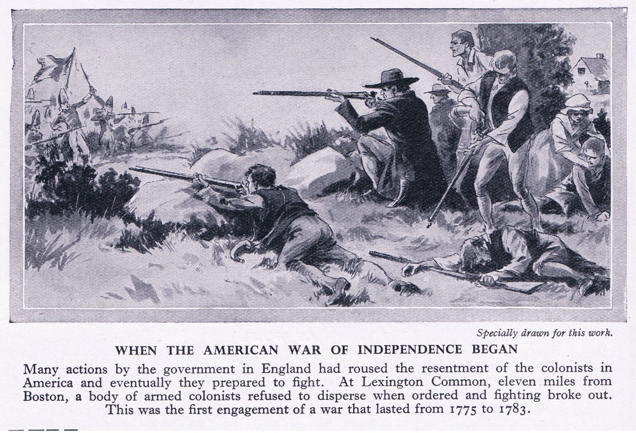 When the American War of Independence Began 1775 AD, c.1950 by Richard Henry Brock