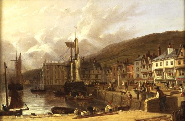 View of Dartmouth, Devon by Richard Hume Lancaster
