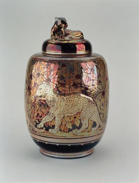 Lustre Vase and Lid, Pilkington Royal Lancastrian by Richard Joyce
