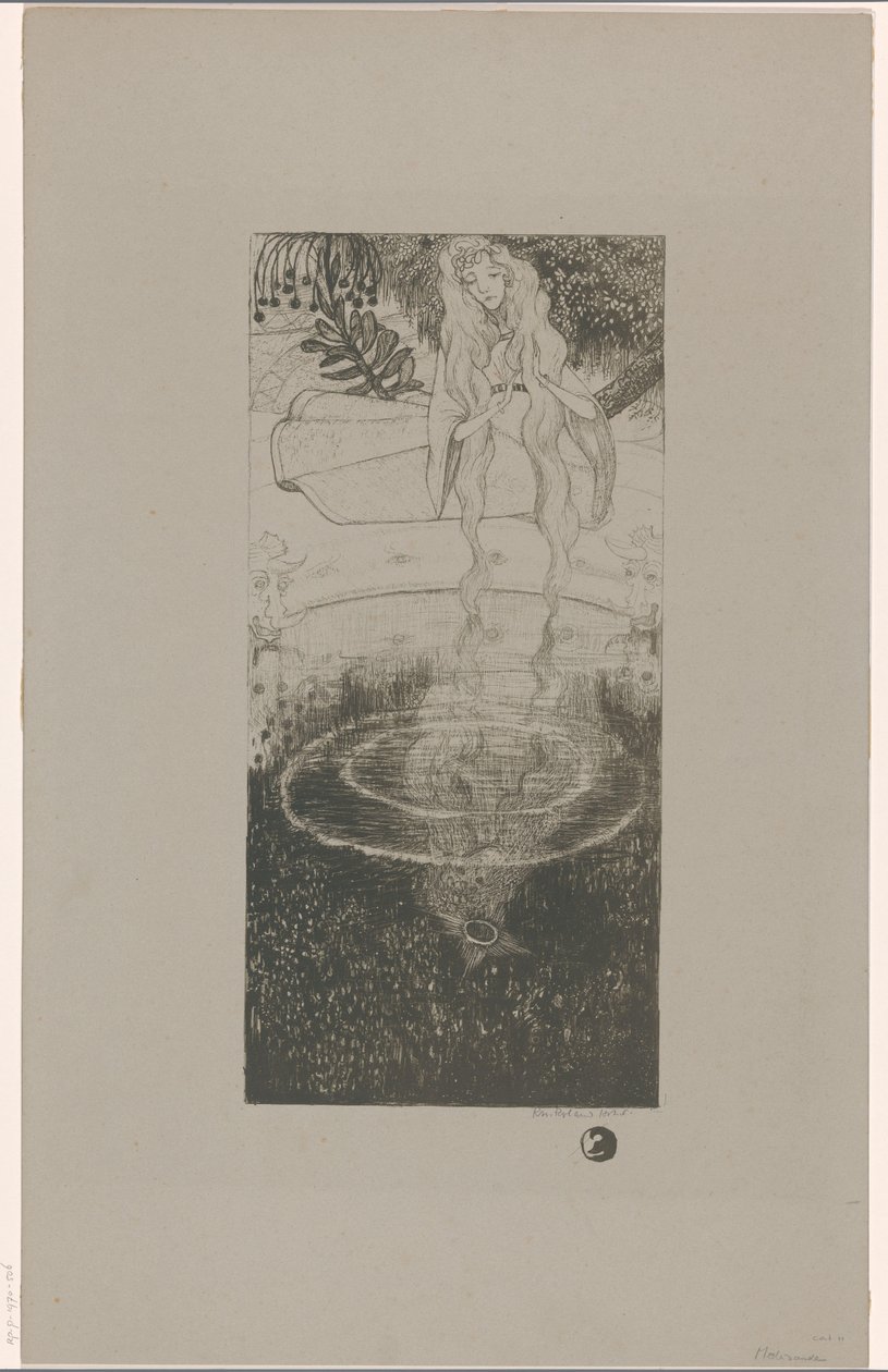 Mélisande Looks at Her Ring Fallen in the Water by Richard Nicolaüs Roland Holst (signed by artist)