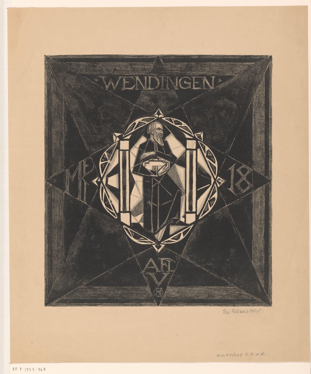Cover design for: Wendingen, 1918 by Richard Nicolaüs Roland Holst (signed by artist)
