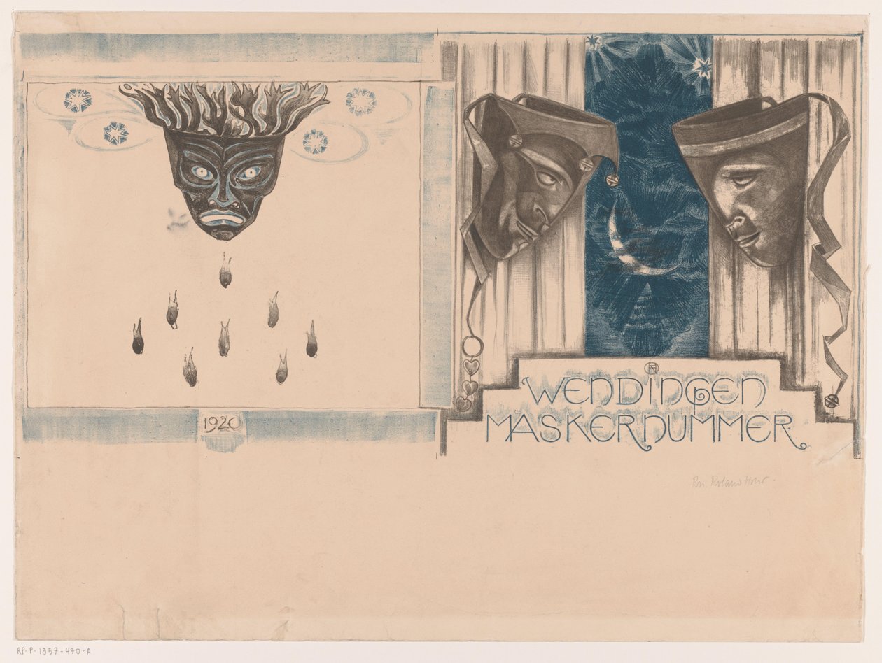 Cover Design for: Wendingen, Mask Issue, 1920 by Richard Nicolaüs Roland Holst (signed by artist)