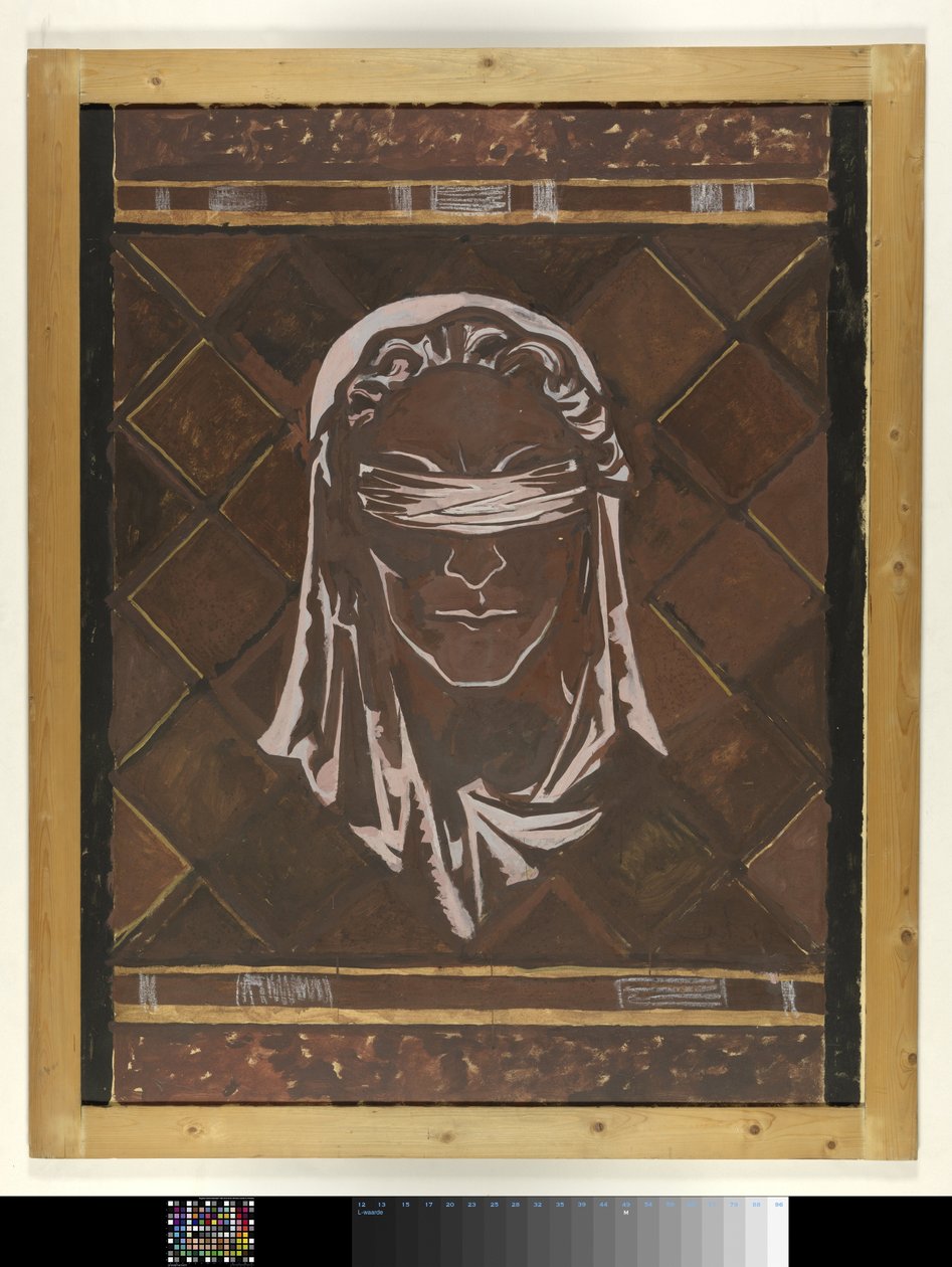 Head of Blindfolded Justice; Design for Figure of Marble Decoration in the Supreme Court in The Hague by Richard Nicolaüs Roland Holst
