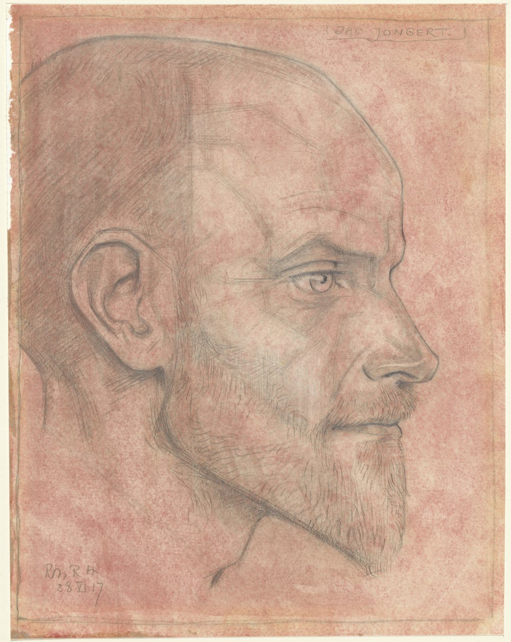 Portrait of Jac. Jongert, in Profile by Richard Nicolaüs Roland Holst