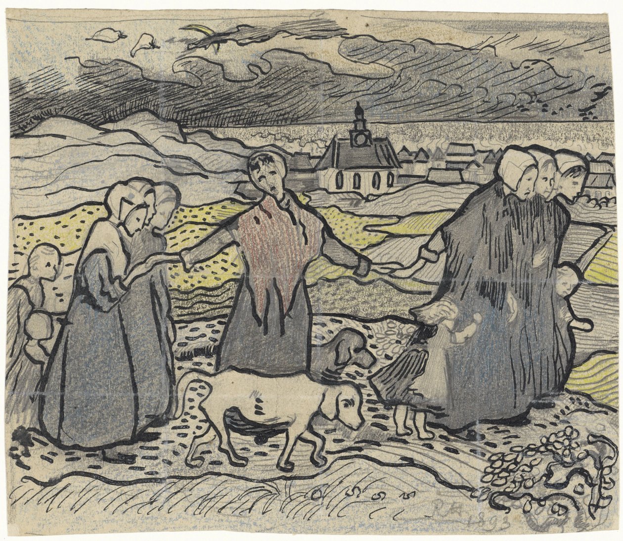Fisherwomen in the Dunes by Richard Nicolaüs Roland Holst