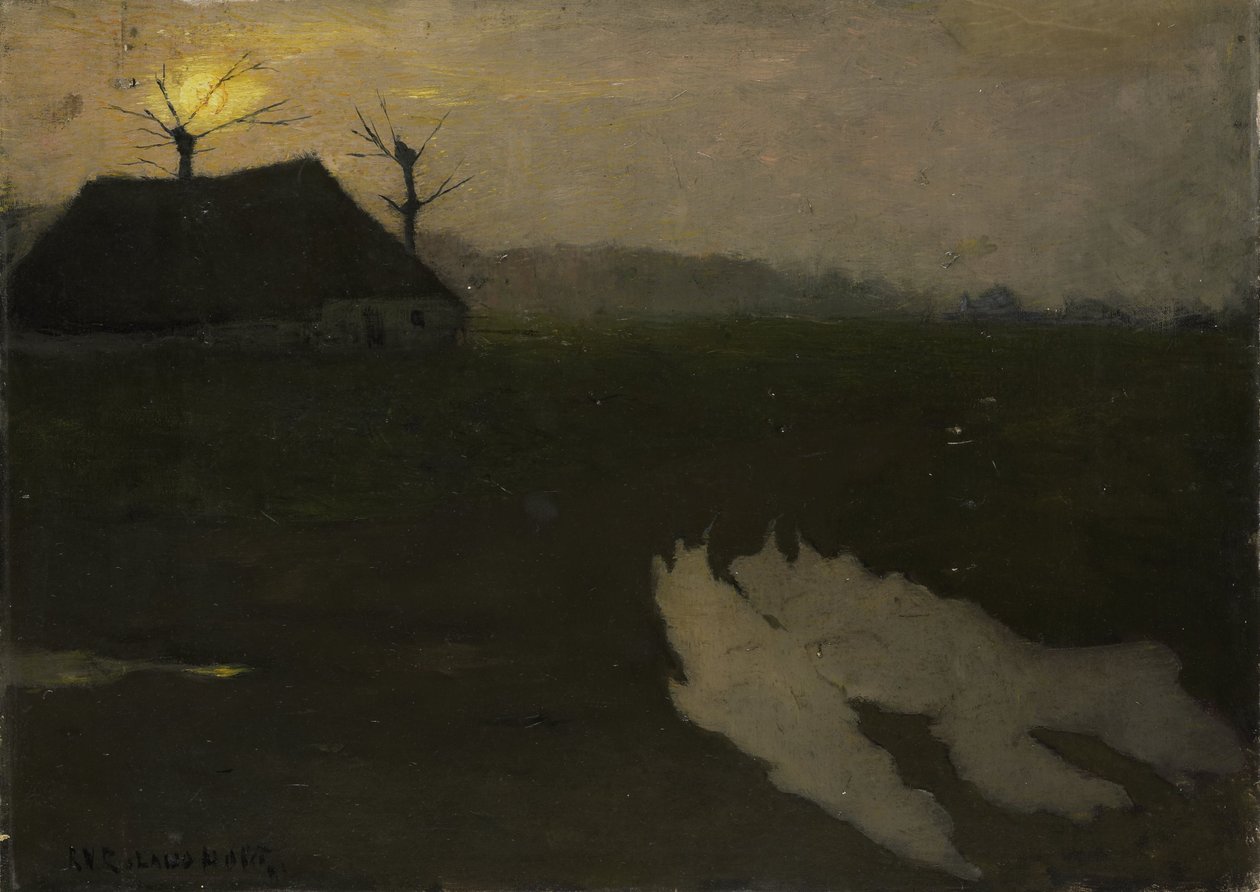 Landscape by Moonlight by Richard Nicolaus Holst Roland