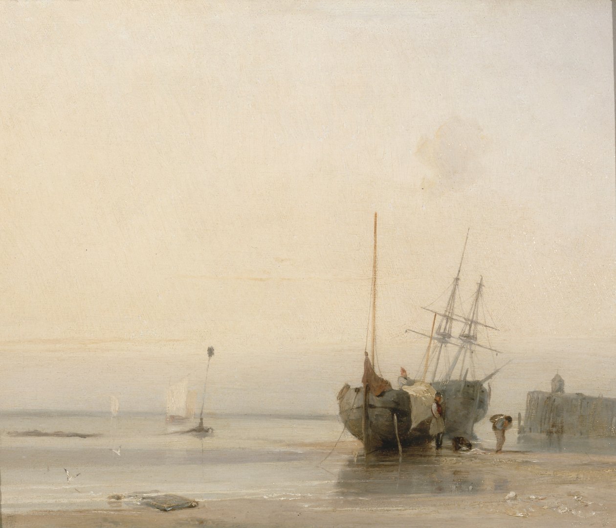 Calais Jetty, France by Richard Parkes Bonington