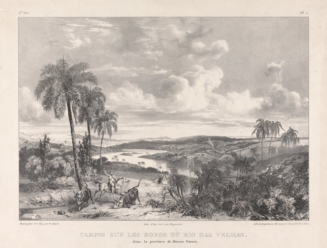 Campos sur les bords du Rio das Velhas by Richard Parkes Bonington
