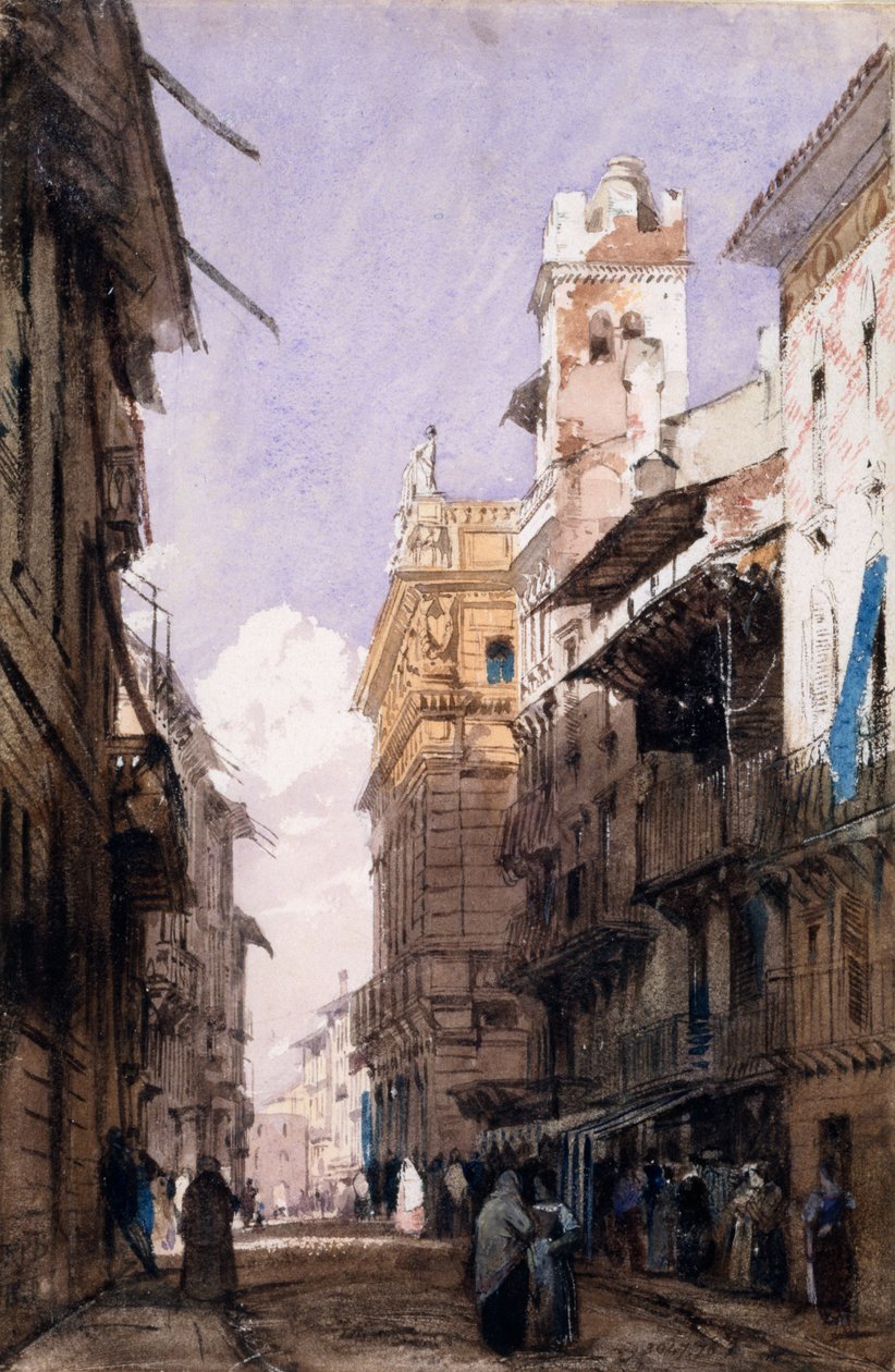Corso Saint Anastasia, Verona by Richard Parkes Bonington