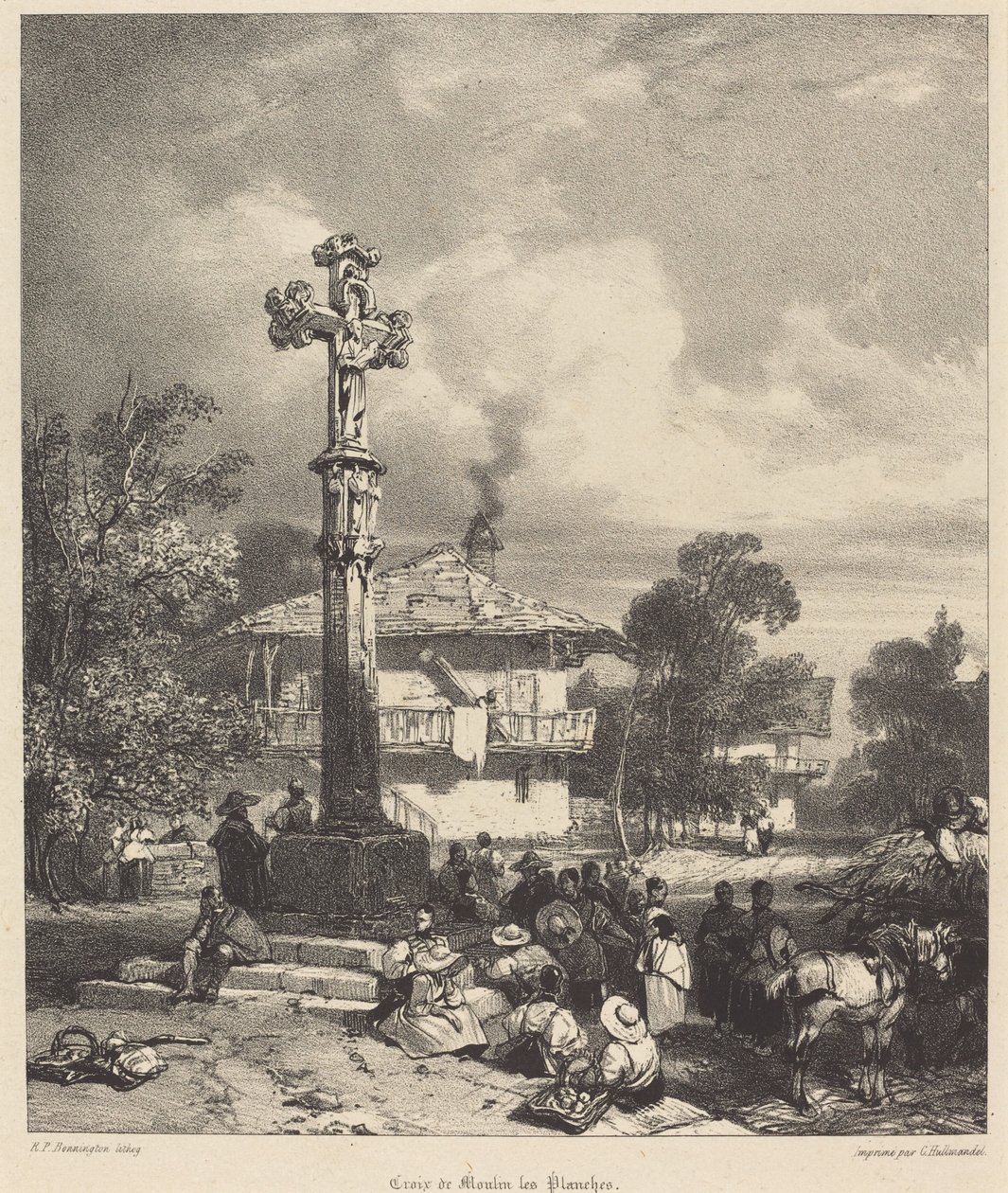 Cross of Moulin-les-Planches by Richard Parkes Bonington
