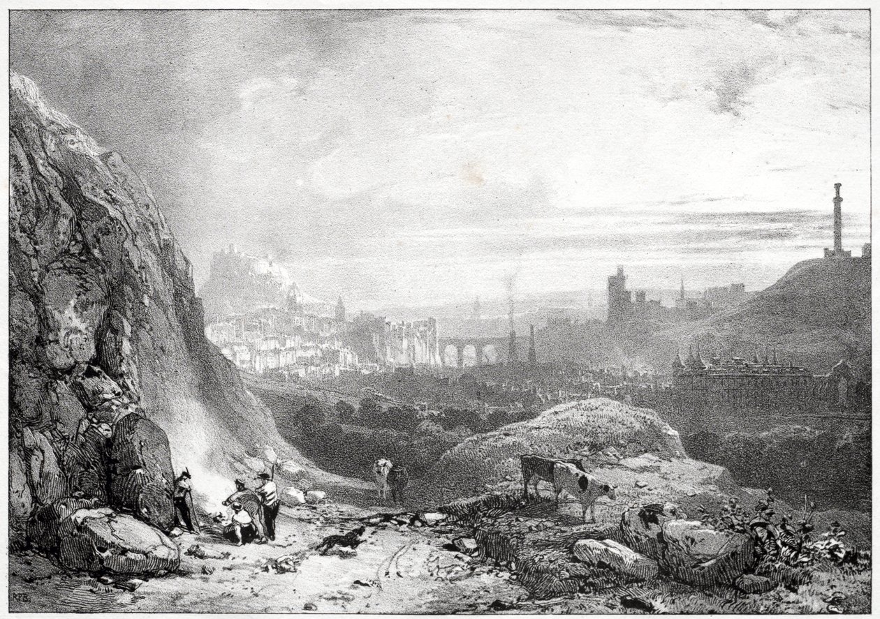 Edinburgh from St. Anthony Chapel by Richard Parkes Bonington