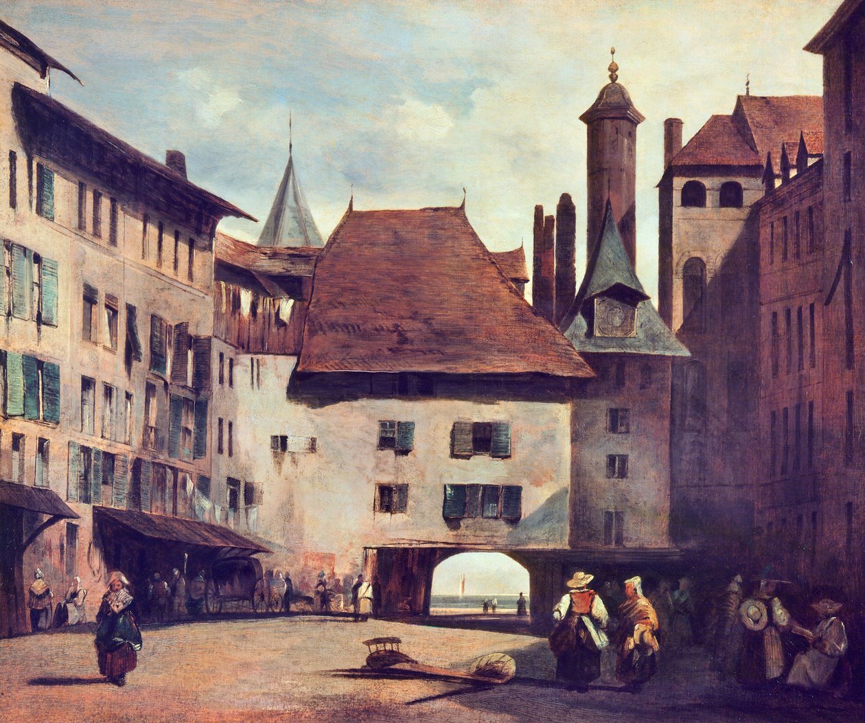 La Place du Molard by Richard Parkes Bonington
