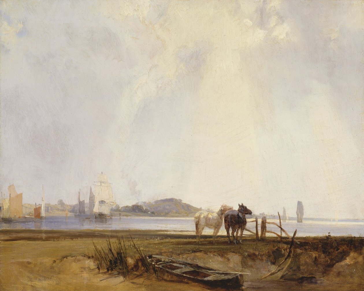 Landscape near Quilleboeuf, France by Richard Parkes Bonington