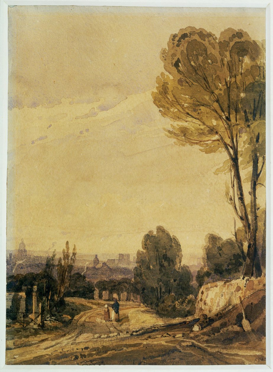 Paris Seen from the Pere Lachaise Cemetery by Richard Parkes Bonington
