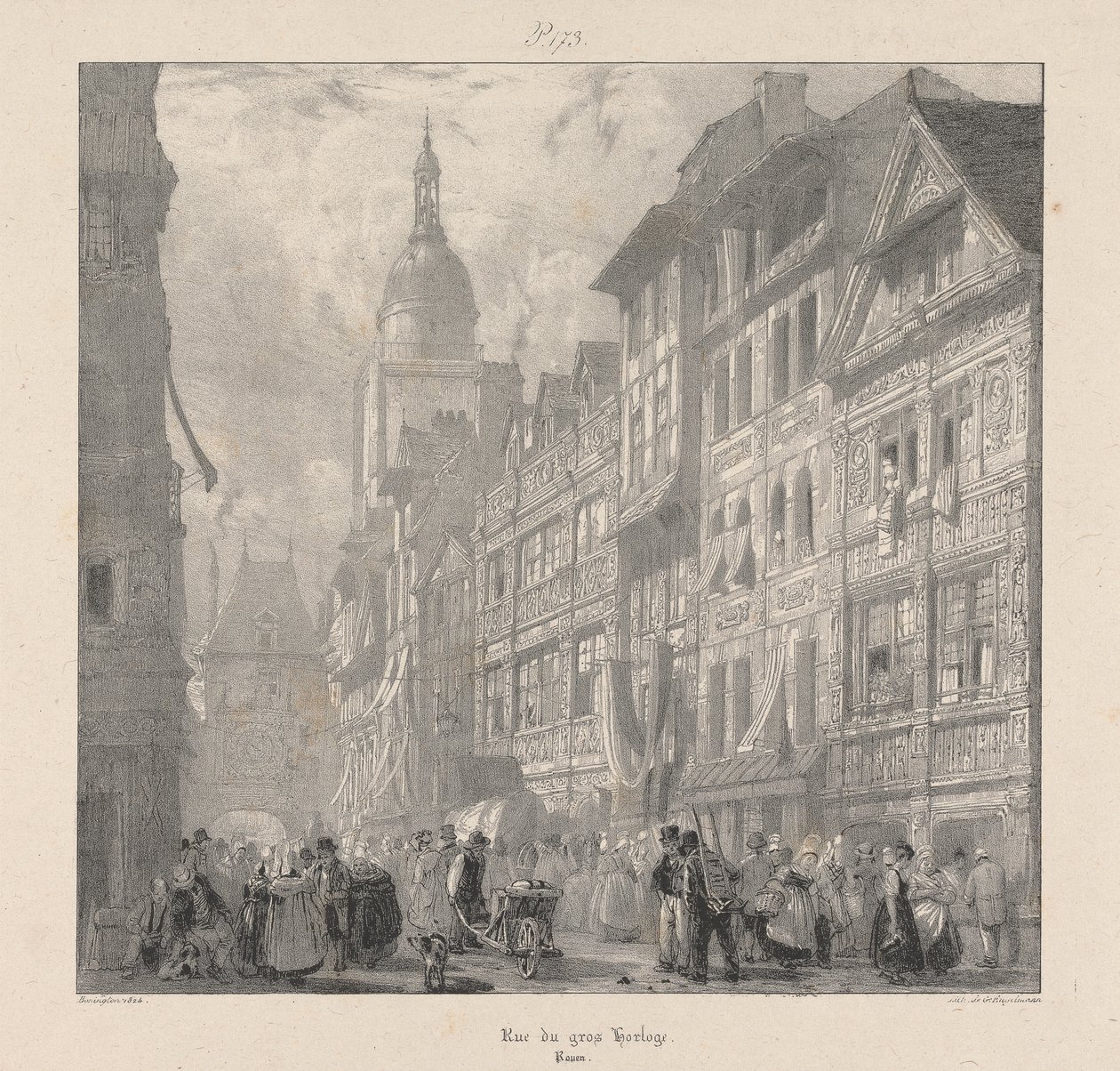 Rue du Gros Horloge by Richard Parkes Bonington