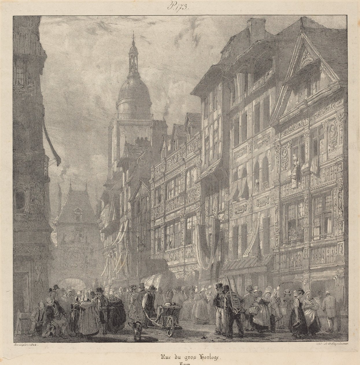 Rue du Gros-Horloge, Rouen by Richard Parkes Bonington