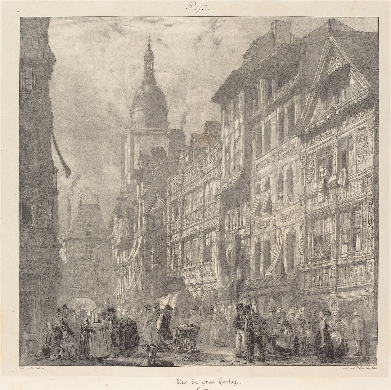 Street of the Great Clock, Rouen by Richard Parkes Bonington