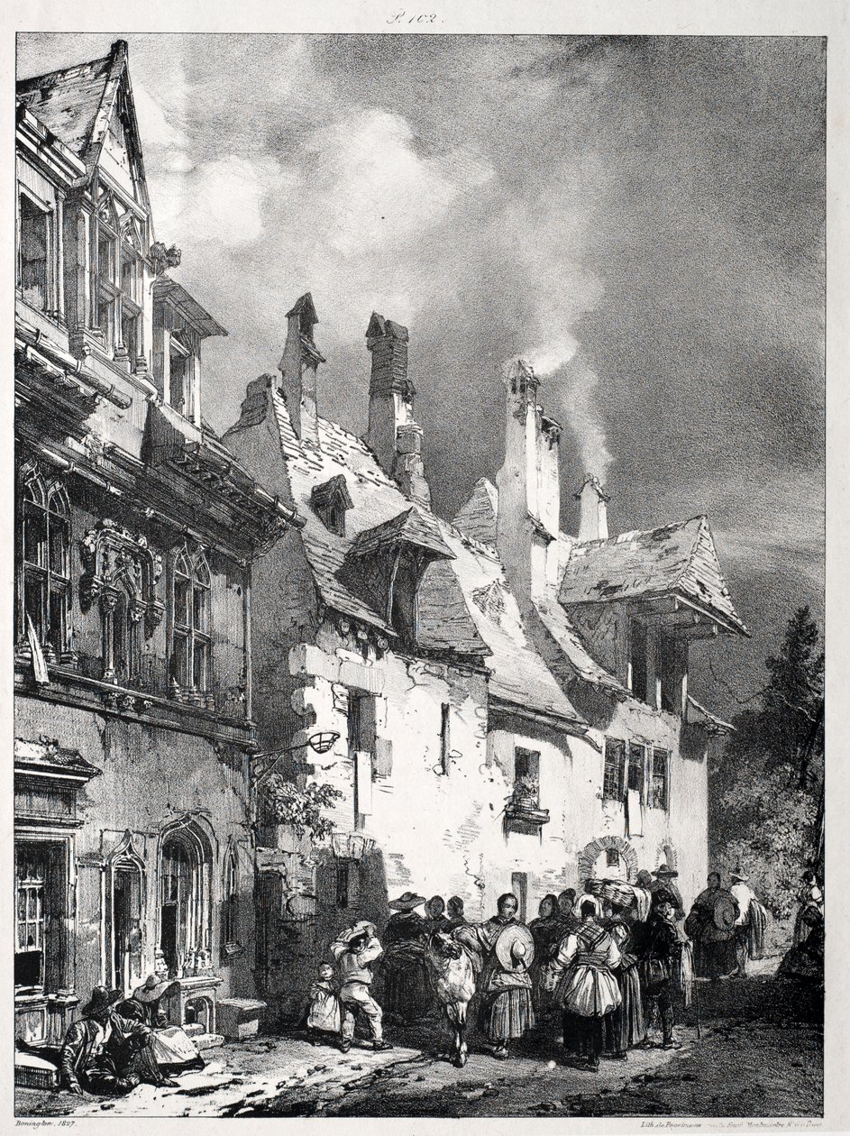 Street in the Outskirts of Besançon, France by Richard Parkes Bonington