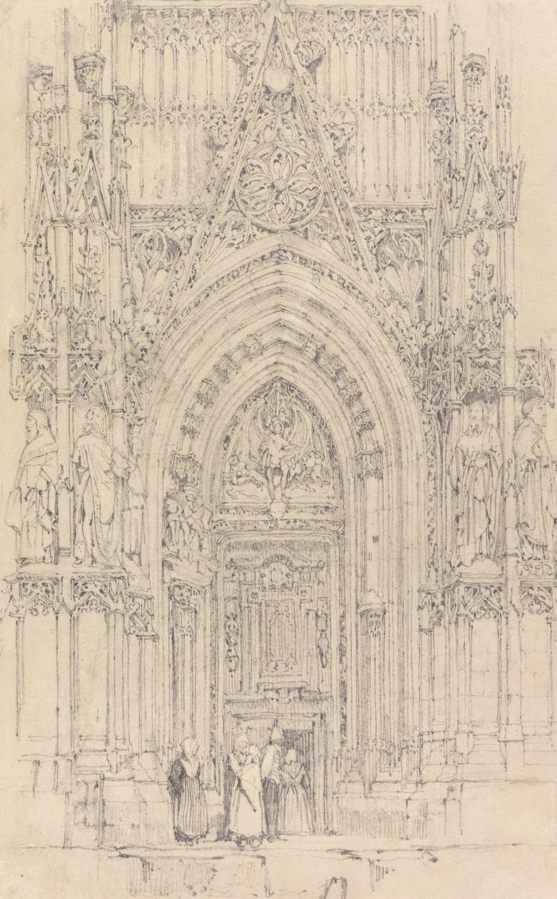 The Church of St. Wulfran, Abbeville: The North Door of the West Front by Richard Parkes Bonington