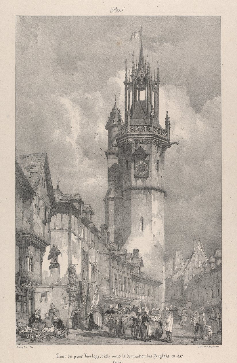 Tour du Gros Horloge, Built Under the Domination of the English in 1417 by Richard Parkes Bonington
