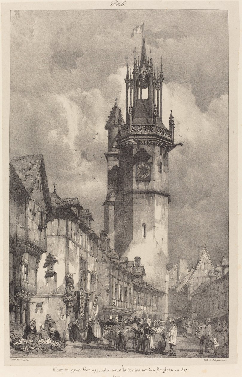 Tower of the Great Clock, Evreux by Richard Parkes Bonington