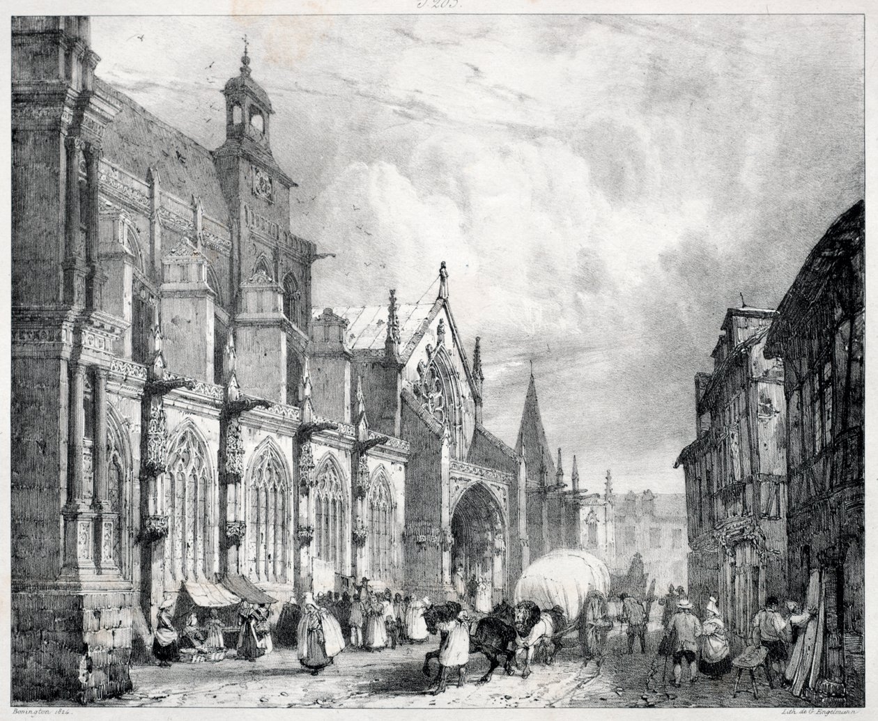 Picturesque and Romantic Voyages in Old France, Normandy: Church of Saint Gervais and Saint Protais in Gisors by Richard Parkes Bonington