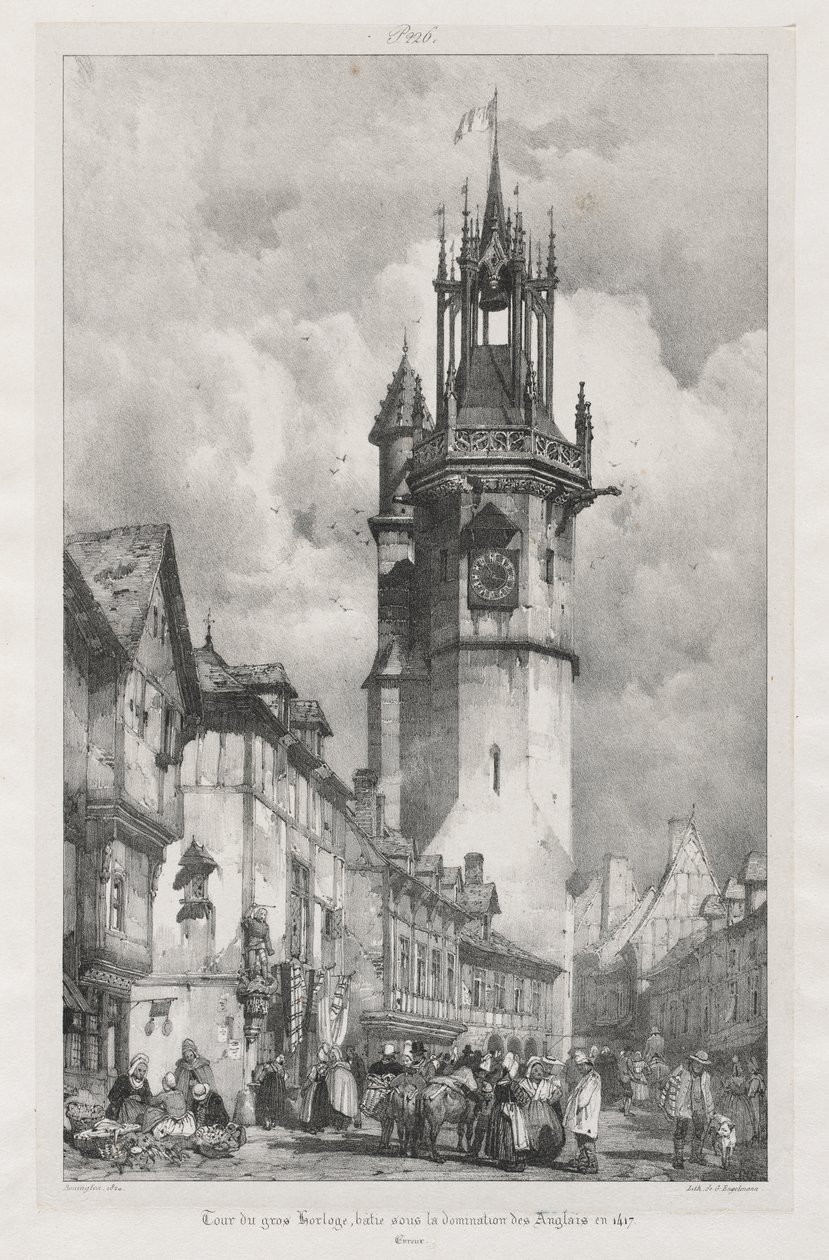 Picturesque and Romantic Journeys in Old France, Normandy: Tour of the Gros-Horloge, Evreux by Richard Parkes Bonington