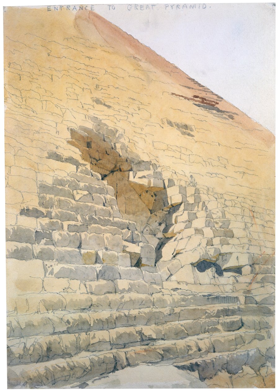 Entrance to the Great Pyramid, Egypt by Richard Phene Spiers