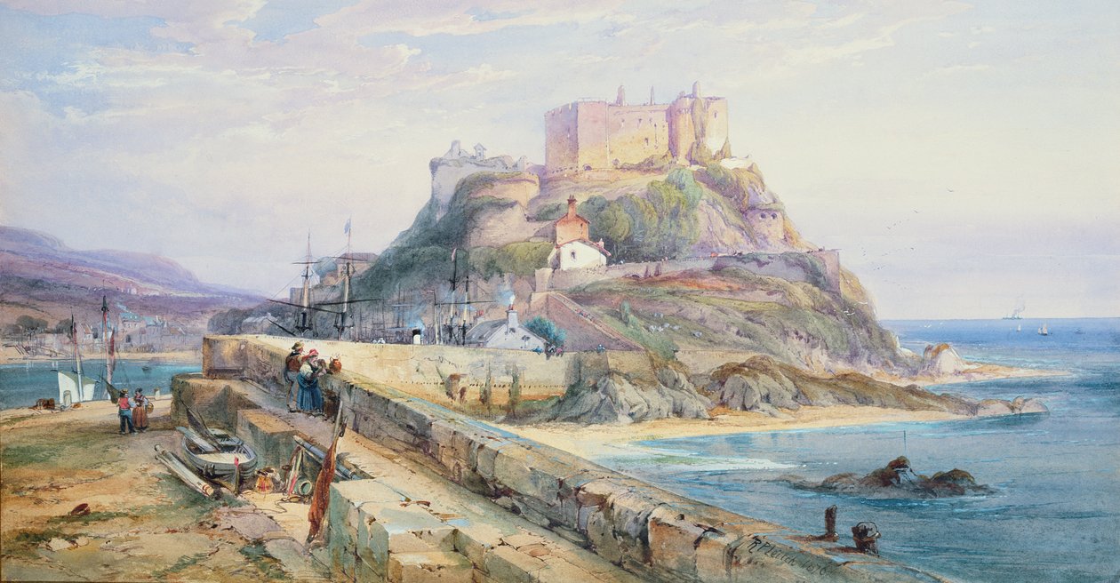 Mont Orgueil Castle, Gorey, Jersey, 1876 by Richard Principal Leitch