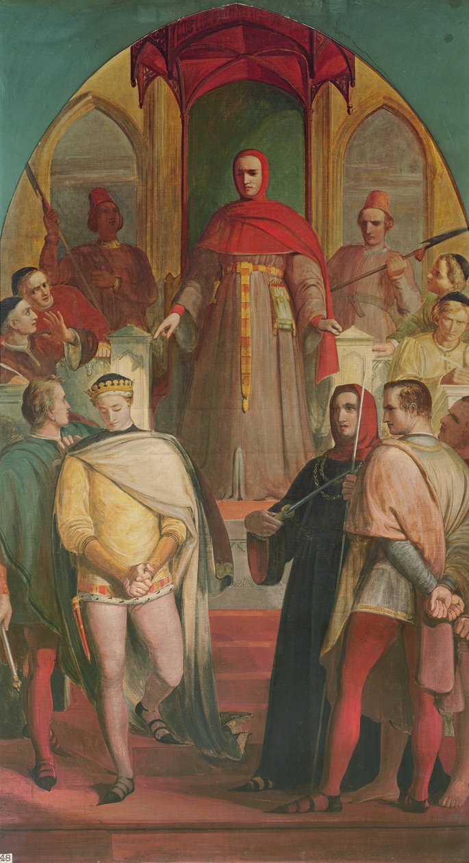 Prince Henry (1387-1422) Acknowledging the Authority of Judge Gascoigne (c.1350-1419) 1845 by Richard Redgrave