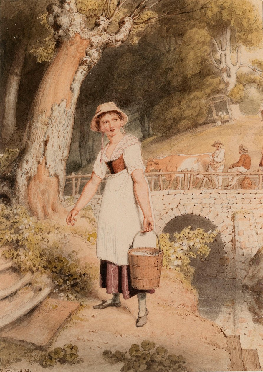 A Girl Carrying a Water Bucket by Richard Westall