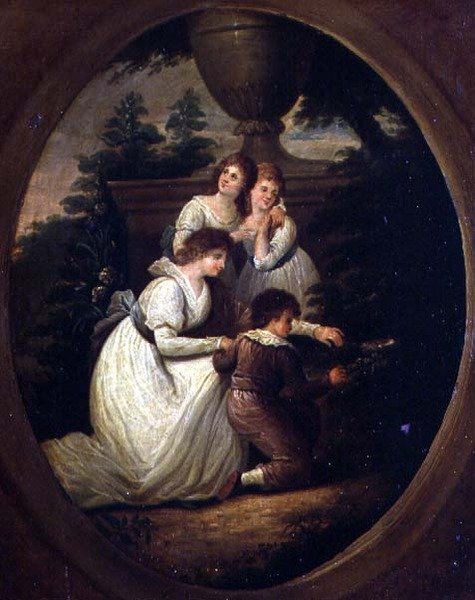 Family Group in a Garden by Richard Westall