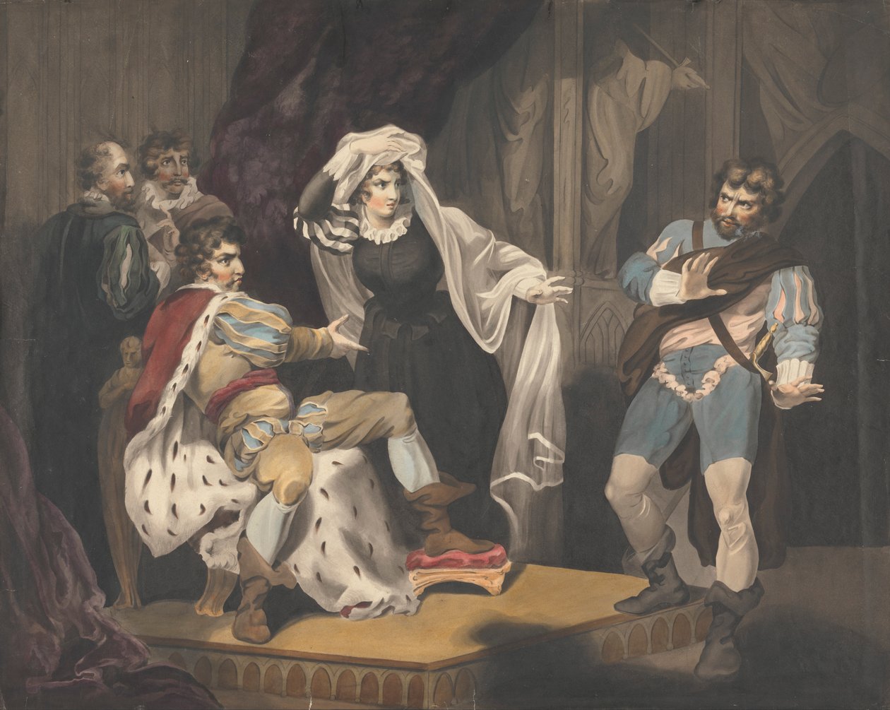 Theatrical Figures About a Throne by Richard Westall