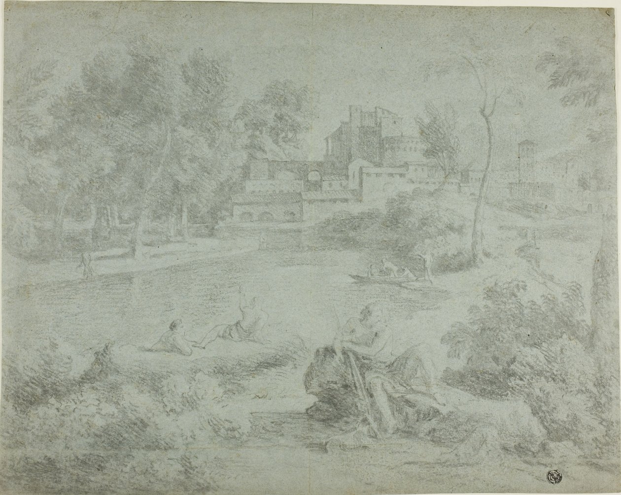 Italianate Landscape with Bathers by Richard Wilson