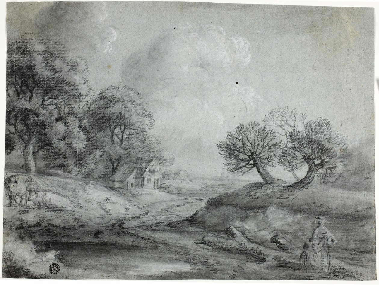 Landscape with Woman and Cows by Richard Wilson
