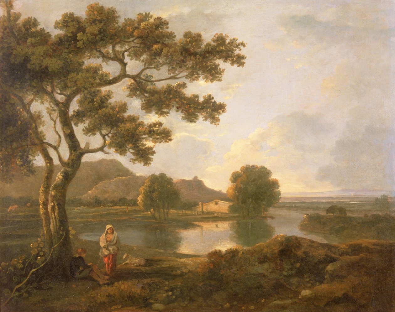 River Scene with a Farmhouse by Richard Wilson