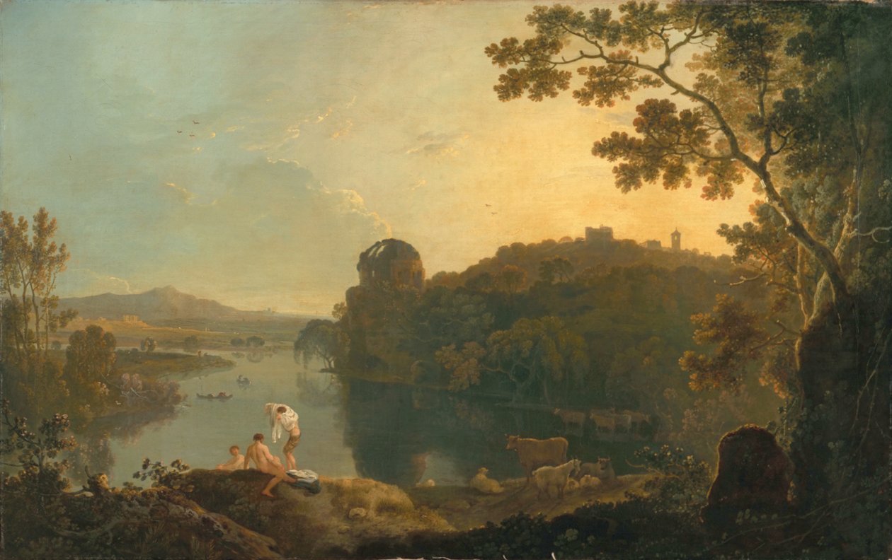 River Scene: Bathers and Cattle, c.1763-65 by Richard Wilson