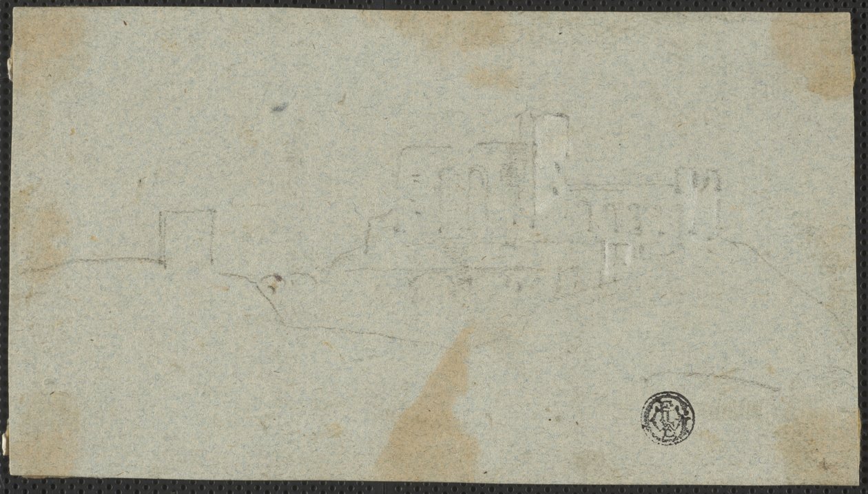 Sketch of Fortress on Hill by Richard Wilson