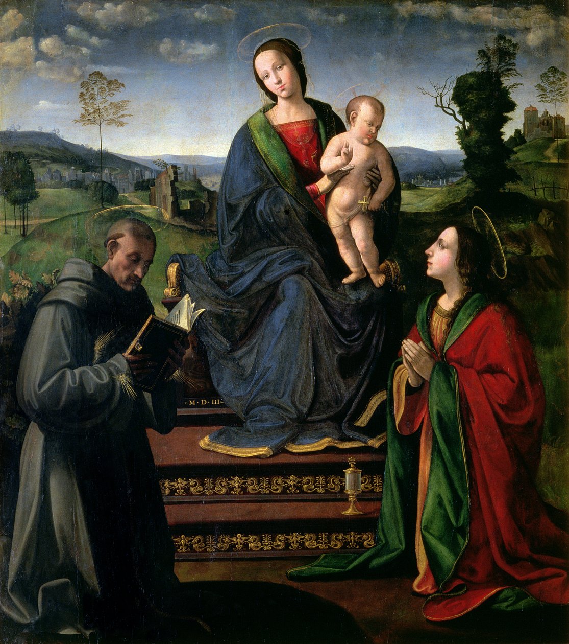 Madonna and Child with St. Francis of Assisi and St. Mary Magdalene by Ridolfo , Il Ghirlandaio